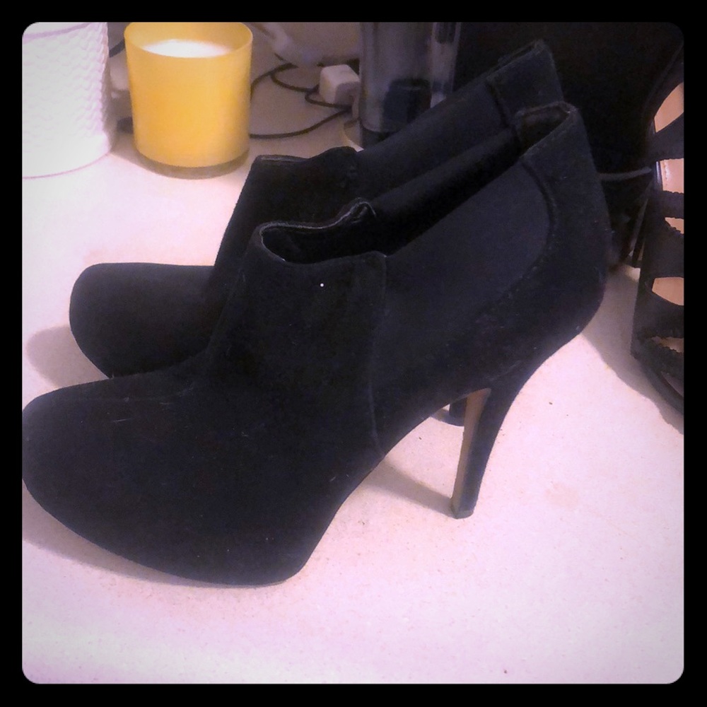 - Suede Black Booties.